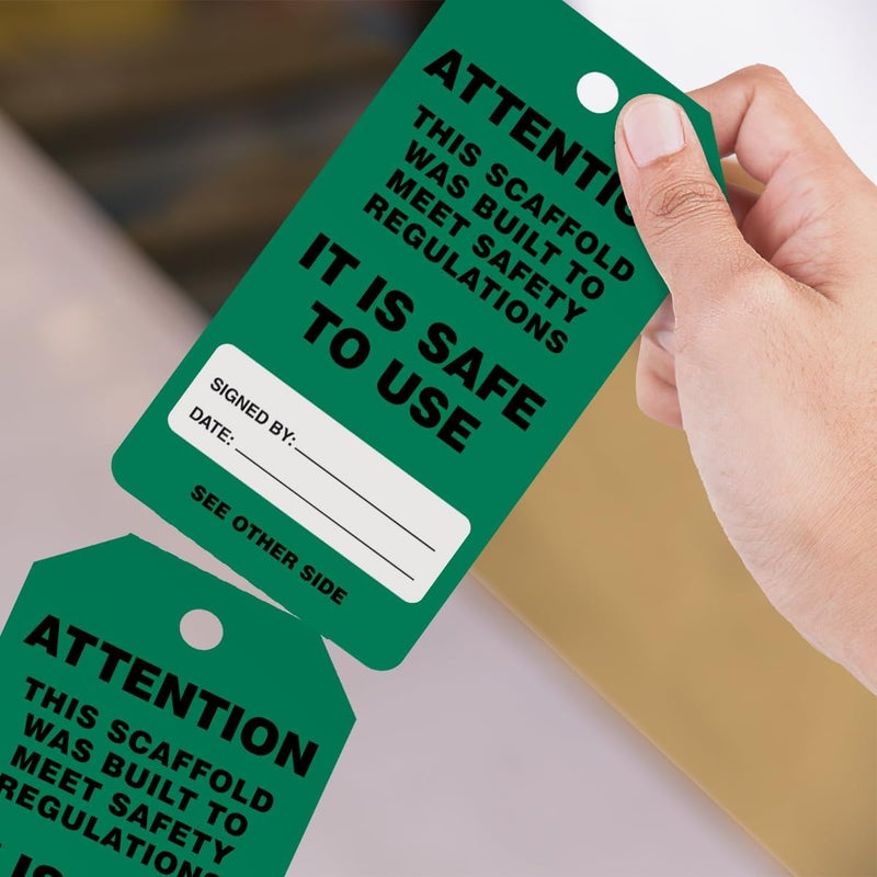 NMC AccuformNMC 250 Scaffolding Tags by-The-Roll, Attention - Scaffold is Safe to Use, US Made OSHA Compliant Scaffold Tags, Waterproof PF-Cardstock, Resists Tears, 6.25"x3", TAR731 - Image 3